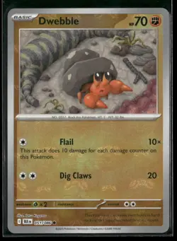 Dwebble (Master Ball Pattern) 051/086 C Black Bolt NM/M Pokemon - Image 1