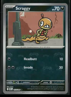 Scraggy (Master Ball Pattern) 057/086 Common White Flare Pokemon NM/M - Image 1