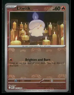 Litwick (Master Ball Pattern) 016/086 Holo Common White Flare Pokemon NM/M - Image 1