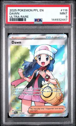 2025 POKEMON PFL EN-PHANTASMAL FLAMES ULTRA RARE #118 DAWN PSA 9 - Image 1