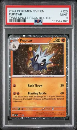 2024 POKEMON SVP EN BLACK STAR PROMO #120 PUPITAR TWM BLISTER PSA 9 - Image 1