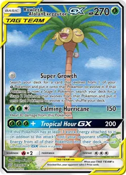 Rowlet & Alolan Exeggutor GX 215/236 Tag Team Full Art Holo - Image 3
