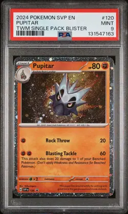 2024 POKEMON SVP EN BLACK STAR PROMO #120 PUPITAR TWM BLISTER PSA 9 - Image 1