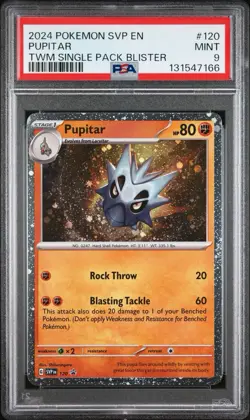 2024 POKEMON SVP EN BLACK STAR PROMO #120 PUPITAR TWM BLISTER PSA 9 - Image 1