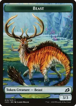 FOIL Beast Token 10x - Green - Miller Art - IKO Ikoria MTG Magic NM - Image 1