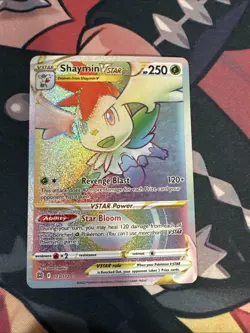 SHAYMIN VSTAR 173/172 RAINBOW RARE BRILLIANT STARS POKEMON - Image 1