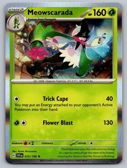 Meowscarada 015/198 Rare Scarlet & Violet Pokemon Holo Near Mint - Image 1
