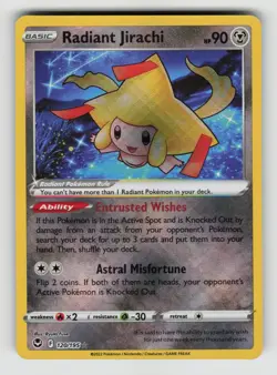 Pokemon - Radiant Jirachi - 120/195 SWSH12: Silver Tempest - Radiant Rare - NM - Image 1