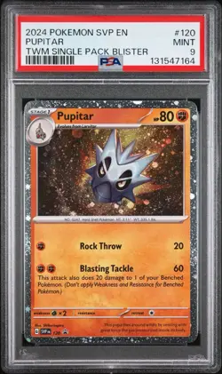 2024 POKEMON SVP EN BLACK STAR PROMO #120 PUPITAR TWM BLISTER PSA 9 - Image 1