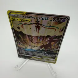 Espeon & Deoxys GX SM240 SM Promo TAG TEAM Holo 260 HP Psychic Pokemon EN - Image 3