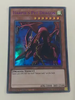 Yugioh - Harpie's Pet Dragon x 3 - 1st Edition Ultra Rare Purple LP - Free Holo - Image 3