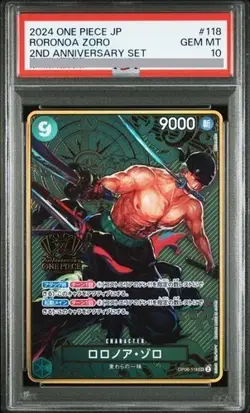 PSA 10 Roronoa Zoro OP06-118 SEC 2nd ANNIVERSARY ONE PIECE Card Game Japanese - Image 1