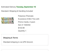 Pokemon Prismatic Evolutions 8 Mini-Tins w Promo Cards Costco 2-pack Presale - Image 3