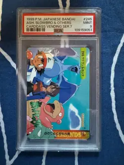 [PSA9] ya37 Pokemon Carddass 1999 Japanese Bandai Vending Series 7 245 Ash - Image 1