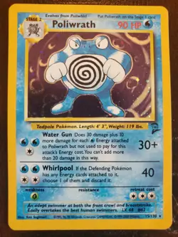 Poliwrath Base Set 2 15/130 - Holo Rare Pokemon Card 1999 Poliwag & Poliwhirl - Image 2