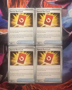 4x Special Red Card 082/086 Uncommon ME04: Chaos Rising Pokemon NM - Image 1