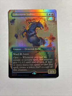 Colorstorm Stallion (Borderless) - Secrets of Strixhaven Foil MTG + Bonus Card!! - Image 1