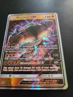 Pokemon TCG Buzzwole GX Crimson Invasion 57/111 Holo Sun & Moon Trading Card - Image 1