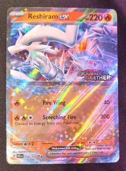 Pokemon TCG Reshiram EX Double Rare Card 030/159 Journey Together STAMPED! NM EN - Image 1