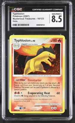CGC 8.5 Typhlosion 2007 Mysterious Treasures 16/123 Holo Pokemon Card - Image 1