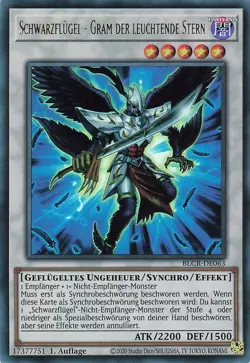 YuGiOh Schwarzflugel Gram Der Leuchtende Stern BLCR-DE063 Ultra Rare 1st NM - Image 1