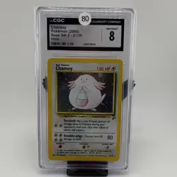 Wizards of the Coast Pokemon TCG Chansey 3/130 Base Set 2 Holo CGC 8 (2000) - Image 1