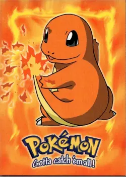 1999 Topps Pokemon The Movie Charmander #04 E4 of 12 Blue Logo - Image 1