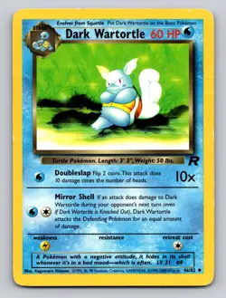 Dark Wartortle 46/82 Uncommon Team Rocket Pokemon Unlimited HP - Image 1