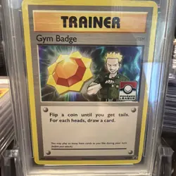 PSA 8 - LT SURGE GYM BADGE XY205 - POKEMON LEAGUE - Foil Black Star Promo - Image 2