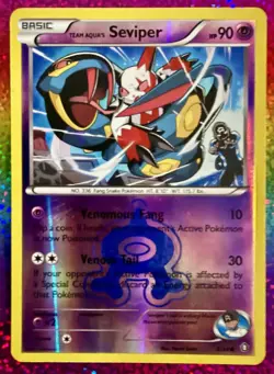 POKEMON Team Aqua's Seviper 9/34 Reverse HOLO 2015 XY Double Crisis !!Free S&H!! - Image 1