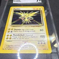 Pokemon Zapdos Base Set 016/102 Unlimited Holo Rare English 1999 SGC 7 non psa - Image 4