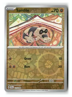 Sandile 115/198 Common Scarlet & Violet Pokemon Reverse Holo Near Mint - Image 1