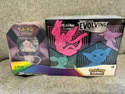 Pokemon TCG Evolving Skies MEW V Costco 2-Pack ETB+TIN SEALED NEW - Image 1