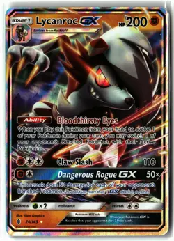 Lycanroc GX ⭐ 74/145 Holo Ultra Rare Guardians Rising 2017 Pokemon NM - Image 1