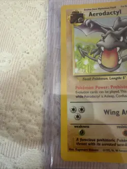 Pokemon TCG Aerodactyl Fossil 1/62 Holo Rare Unlimited 1999 English 60 - Image 3