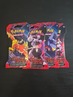 4x Pokemon TCG Scarlet & Violet Destined Rivals Sleeved Packs BRAND NEW Art Set - Image 1