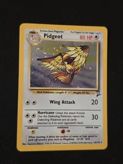 Pokemon TCG Pidgeot Base Set 2 14/130 Holo Rare HP80 English 1999 WOTC - Image 1