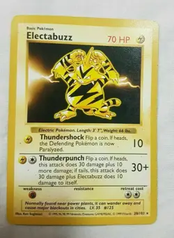 Shadowless Electabuzz 20/102 Rare Base Set Pokemon Card 1999 - Image 1