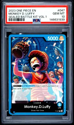 2023 ONE PIECE SEALED BATTLE KIT VOL.1 #047 MONKEY D. LUFFY PSA 10 - Image 1