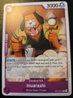 Inuarashi OP13-061 Common Carrying On His Will One Piece Card Game - Image 1