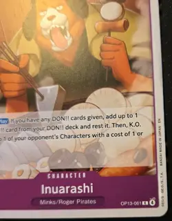 Inuarashi OP13-061 Common Carrying On His Will One Piece Card Game - Image 5