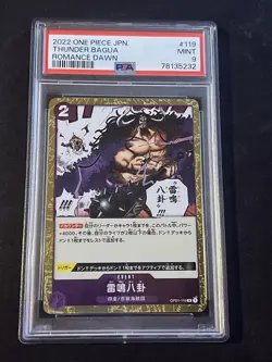 ONE PIECE Card Game - Thunder Bagua OP01-119 R ROMANCE DAWN OPCG PSA 9 - Image 1