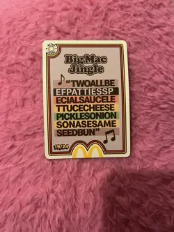 BIG MAC JINGLE (19/24) McDonalds Cards 2026 UnRedeemed trading card "NEW" - Image 1