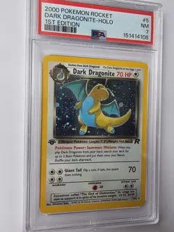 Pokemon Dark Dragonite TCG Team Rocket Holo Card 1st Edition 5/82 Vintage PSA 7 - Image 2