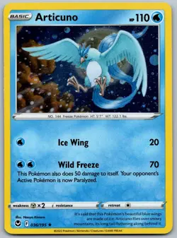 Pokemon TCG Silver Tempest Articuno 036/195 Cosmos Holo Rare Promo. - Image 1