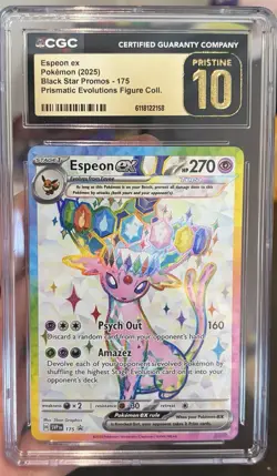 Espeon ex 175 SVP Black Star Promo Prismatic Evolutions Pokemon CGC PRISTINE 10 - Image 1