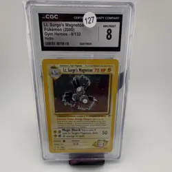 Wizards of the Coast Pokemon TCG Lt. Surge's Magneton 8/132 Holo CGC 8 - Image 1
