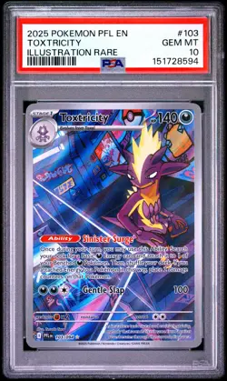 2025 POKEMON PFL EN-PHANTASMAL FLAMES ILLUSTRATION RARE #103 TOXTRICITY PSA 10 - Image 1