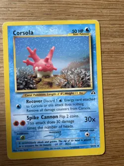 Pokemon TCG - Corsola 37/75 Unlimited Uncommon Neo Discovery - 2001 - Yuka Morii - Image 1