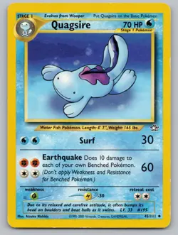 Quagsire 45/111 Uncommon Neo Genesis Pokemon Unlimited LP - Image 1
